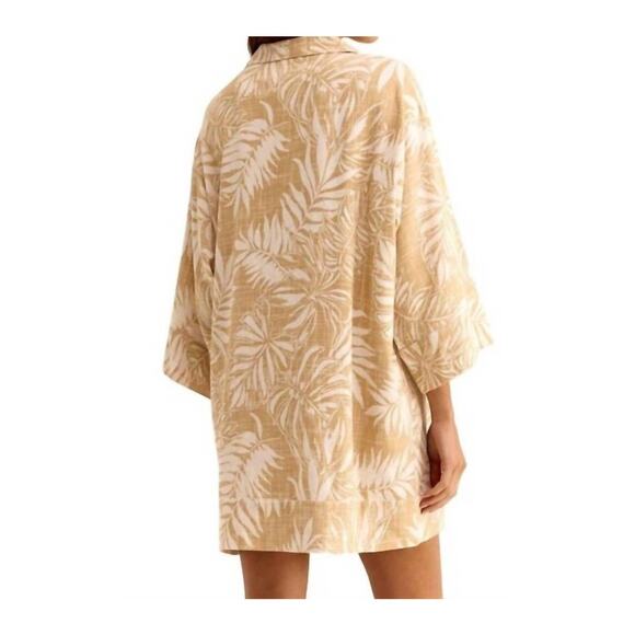 Z Supply Sandcastle Camden Sandy Bay Palm Women's Tunic Dress Size M Coverup - Picture 3 of 8